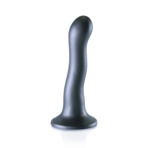 Dildo courbé G-Spot en silicone ultra doux - 7'' / 17 cm - Gunmetal