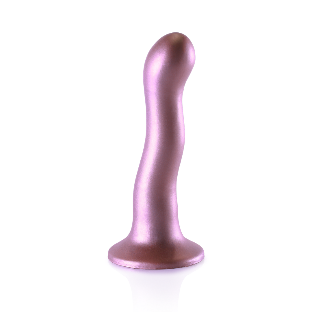 Dildo Courbé G-Spot en Silicone Ultra Doux - 7'' / 17 cm - Rose Gold