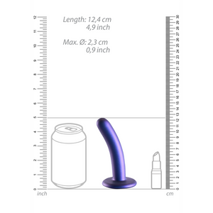 Dildo G-Spot en silicone lisse - 5'' / 12 cm - Bleu métallisé