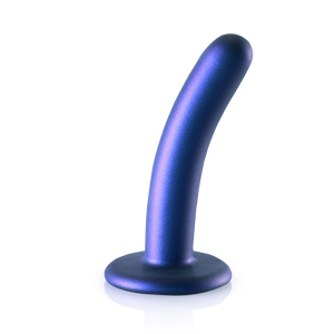 Dildo G-Spot en silicone lisse - 5'' / 12 cm - Bleu métallisé
