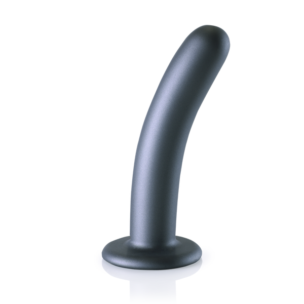 Dildo lisse en silicone G-Spot - 6'' / 14,5 cm - Gunmetal