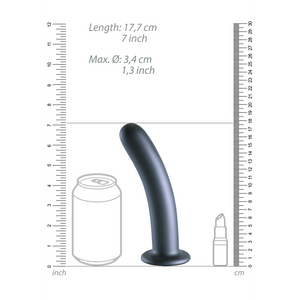 Dildo G-Spot en silicone lisse - 7'' / 17 cm - Gunmetal