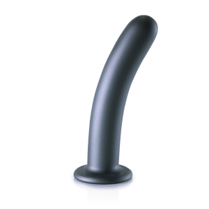 Dildo G-Spot en silicone lisse - 7'' / 17 cm - Gunmetal