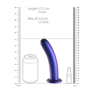 Gode en silicone lisse pour le point G - 7'' / 17 cm - Bleu métallique