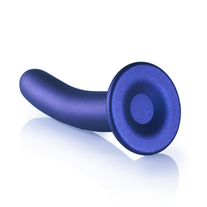 Gode en silicone lisse pour le point G - 7'' / 17 cm - Bleu métallique