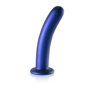 Gode en silicone lisse pour le point G - 7'' / 17 cm - Bleu métallique
