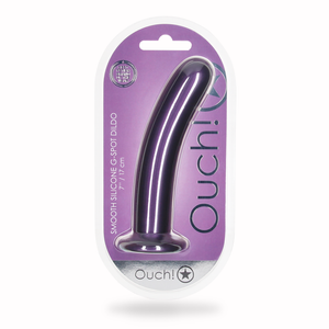 Gode en silicone lisse pour le point G - 7'' / 17 cm - Violet métallisé