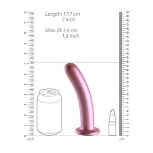 Dildo G-Spot en silicone lisse - 7'' / 17 cm - Rose Gold