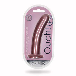 Dildo G-Spot en silicone lisse - 7'' / 17 cm - Rose Gold