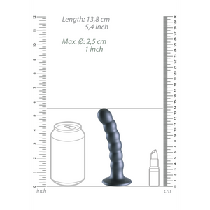Dildo en silicone avec perles pour le point G - 5'' / 13 cm - Gunmetal