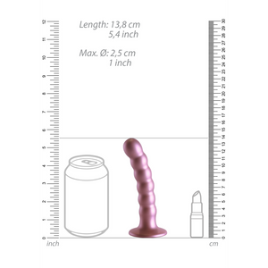 Dildo G-Spot en silicone perlé - 5'' / 13 cm - Rose Gold