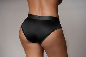 Culotte haute vibrante avec harnais - XL/XXL - Noir