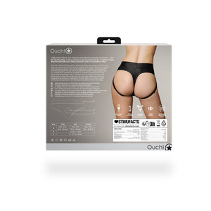 String vibrant avec sangles de fesses amovibles - XS/S - Noir