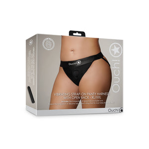 Harnais de culotte vibrant avec dos ouvert - XL/XXL - Noir
