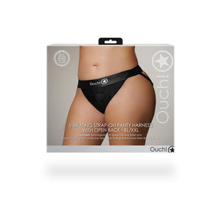 Harnais de culotte vibrant avec dos ouvert - XL/XXL - Noir