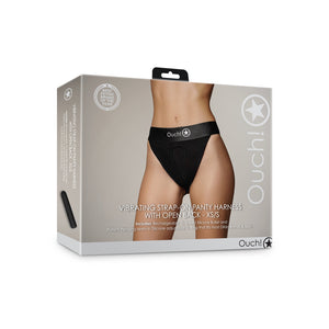 Harnais de culotte vibrant avec dos ouvert - XS/S - Noir