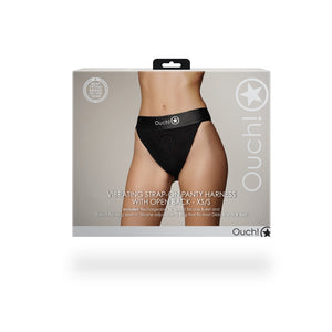 Harnais de culotte vibrant avec dos ouvert - XS/S - Noir
