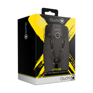 Ceinture avec support pour vibromasseur - Noir