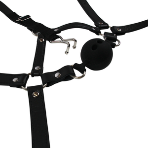 Harnais de tête avec balle respirante et crochets de nez - Noir