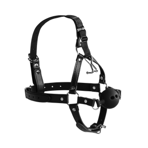 Harnais de tête avec balle respirante et crochets de nez - Noir