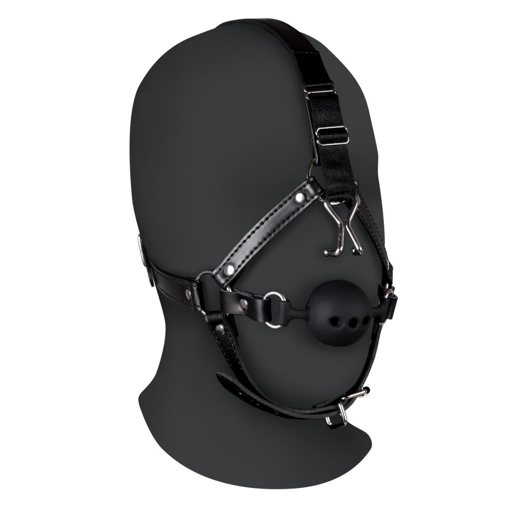 Harnais de tête avec balle respirante et crochets de nez - Noir