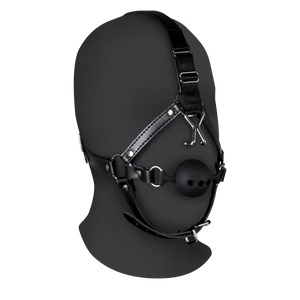 Harnais de tête avec balle respirante et crochets de nez - Noir