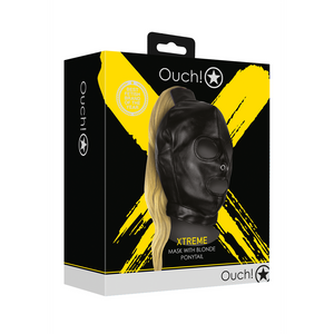Masque avec queue de cheval blonde - Noir