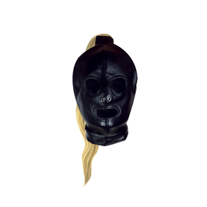 Masque avec queue de cheval blonde - Noir