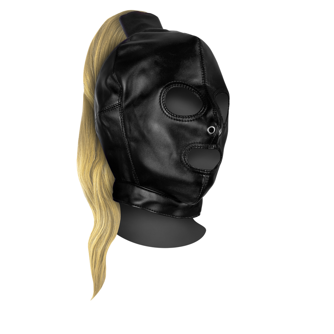 Masque avec queue de cheval blonde - Noir