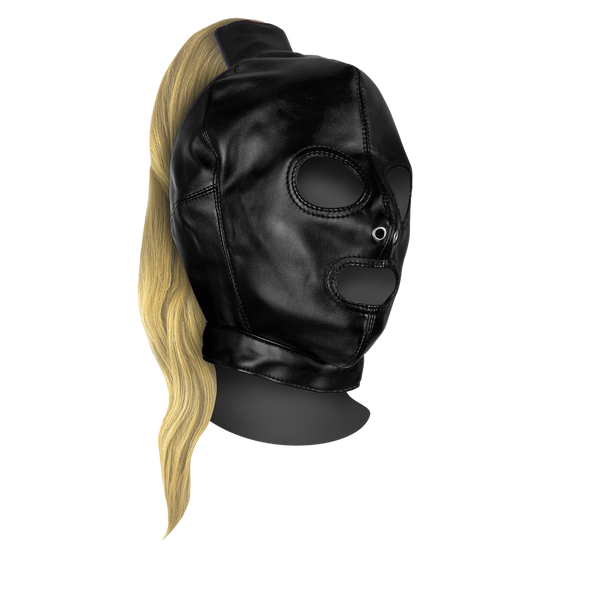 Masque avec queue de cheval blonde - Noir