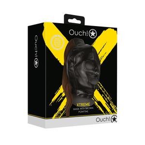 Masque avec queue de cheval brune - noir