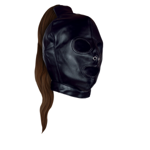 Masque avec queue de cheval brune - noir