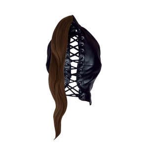 Masque avec queue de cheval brune - noir