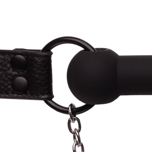 Gag en silicone avec pinces à tétons - Noir