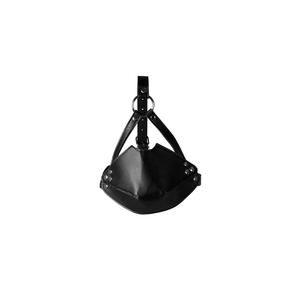 Harnais de tête avec couverture buccale et boule en silicone respirante - Noir