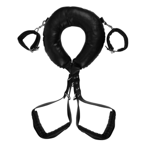 Sangle de cuisse rembourrée avec menottes - Noir