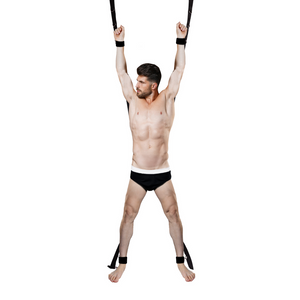 Croix de bondage à accrocher au porte - Noir