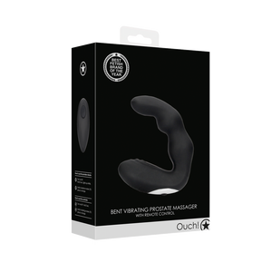 Masseur prostatique vibrant courbé avec télécommande - Noir