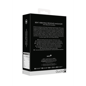 Masseur prostatique vibrant courbé avec télécommande - Noir