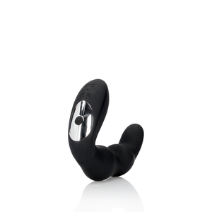 Masseur prostatique vibrant courbé avec télécommande - Noir
