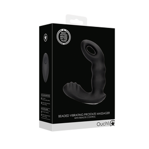 Masseur prostatique vibrant à perles avec télécommande - Noir