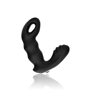 Masseur prostatique vibrant à perles avec télécommande - Noir