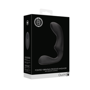 Masseur prostatique vibrant pointu avec télécommande - Noir