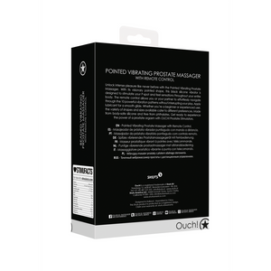 Masseur prostatique vibrant pointu avec télécommande - Noir