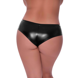 Shorty taille basse à fente - 2X - Noir