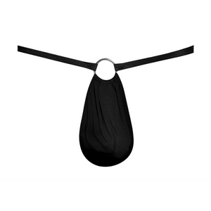 String avec anneau à l'avant - Taille unique - Noir
