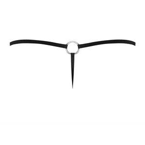 String avec anneau à l'avant - Taille unique - Noir