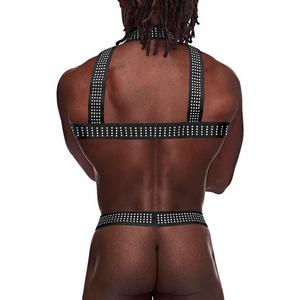 Harnais Élastique avec Clous - Taille Unique - Noir