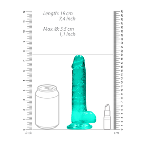 Dildo réaliste avec boules - 7 / 17 cm