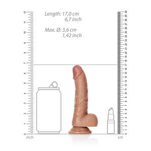 Dildo Courbé Réaliste avec Boules et Ventouse - 6 / 15,5 cm